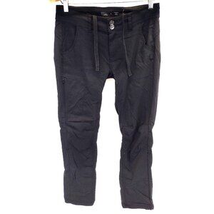Prana Black Snap Cuff Hiking Pants Drawstring Size 6